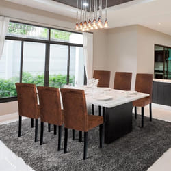 IDMARKET Lot de 6 chaises HANNAH marron vintage pour salle à manger