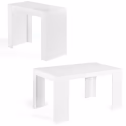 Description générale La table console extensible ORLANDO en bois blanc est un meuble ultra fonctionnel et design, idéal pour  ...