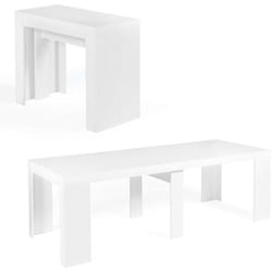 Table console extensible orlando 10 personnes 235 cm bois blanc