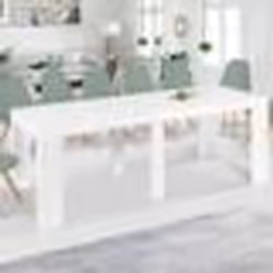 IDMARKET Table console extensible ORLANDO 14 personnes 300 cm bois blanc
