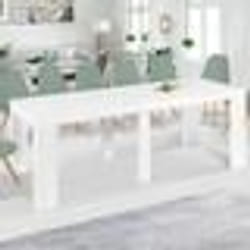 IDMARKET Table console extensible ORLANDO 14 personnes 300 cm bois blanc