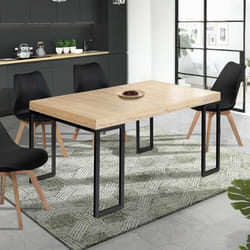IDMARKET Table console extensible TORONTO 6 personnes 140 cm design industriel