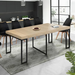 IDMARKET Table console extensible TORONTO 10 personnes 235 cm design industriel