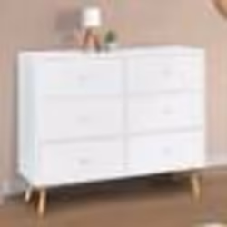 IDMARKET Commode 6 tiroirs EMMIE 110 cm scandinave blanc