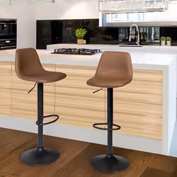 IDMARKET Lot de 2 tabourets de bar TEXAS marron vintage