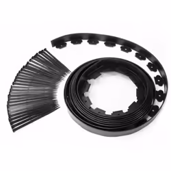 Bordurette de jardin flexible 8 M noire hauteur 12 cm + 24 piquets