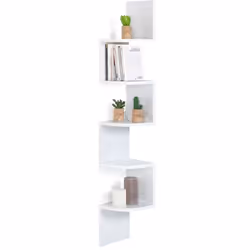 Description générale Cette étagère murale d'angle ISA 5 niveaux blanche allie design moderne et fonctionnalité. Avec sa finit ...