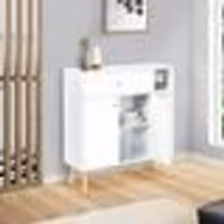 IDMARKET Meuble de rangement EMMIE scandinave bois blanc avec placard et tiroir