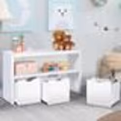 IDMARKET Meuble de rangement enfant MANA en bois blanc 3 tiroirs cubes sur roulettes