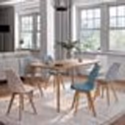 IDMARKET Lot de 6 chaises scandinaves SARA mix color pastel rose blanc gris clair x2 bleu x2