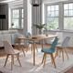 IDMARKET Lot de 6 chaises scandinaves SARA mix color pastel rose blanc gris clair x2 bleu x2