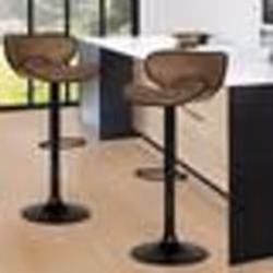 IDMARKET Lot de 2 tabourets de bar SAM marron vintage