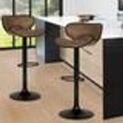 IDMARKET Lot de 2 tabourets de bar SAM marron vintage