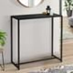 IDMARKET Console DAVIS en métal noir mat design industriel