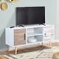 IDMARKET Meuble TV 113 cm scandinave BAHIA 2 portes
