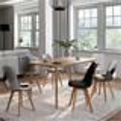 IDMARKET Lot de 6 chaises scandinaves SARA gris foncé gris clair blanc noir et patchworks noirs gris et blancs