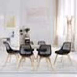 IDMARKET Lot de 6 chaises BONNIE noires pour salle à manger