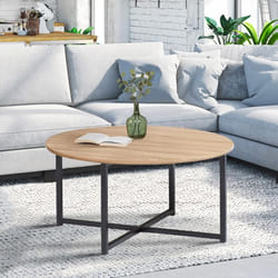 IDMARKET Table basse ronde DETROIT 70 cm design industriel