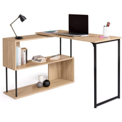 Idmarket - Bureau d'angle rotatif 180° detroit étagère forme s design industriel
