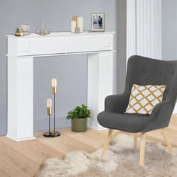 IDMARKET Console manteau de cheminée décorative avec rangements