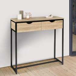 IDMARKET Console 2 tiroirs DETROIT design industriel