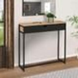 IDMARKET Console 1 tiroir noir BOSTON design industriel