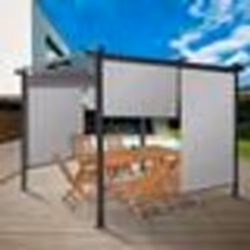 IDMARKET Lot de 2 stores enrouleurs L.124 x H. 225 CM pour pergola gris clair