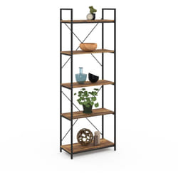 Idmarket - Etagère 5 niveaux hawkins bois foncé design industriel 170 cm