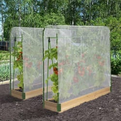 IDMARKET Duo serres à tomates modulables spéciales croissance kit complet bâche + support