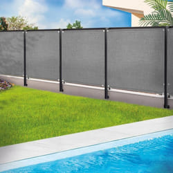 IDMARKET Brise vue renforcé 15 x 10 M gris clair 220 gr/m² luxe PRO