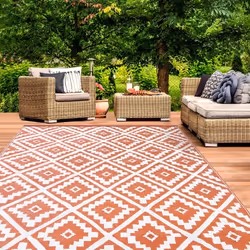 IDMARKET Tapis extérieur BAHAMAS terracotta 270 x 370 CM