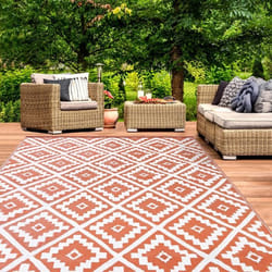 IDMARKET Tapis extérieur BAHAMAS terracotta 270 x 370 CM