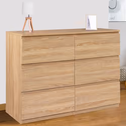 IDMARKET Commode 6 tiroirs TOMI 110 cm bois façon hêtre