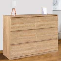 IDMARKET Commode 6 tiroirs TOMI 110 cm bois façon hêtre