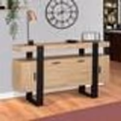IDMARKET Buffet 140 cm PHOENIX 4 portes bois et noir