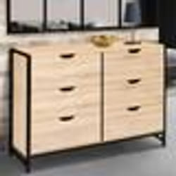IDMARKET Commode 6 tiroirs DETROIT 115 cm design industriel