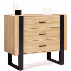 Description générale Découvrez la commode PHOENIX 3 tiroirs bois et noir, un meuble alliant design moderne et fonctionnalité. ...