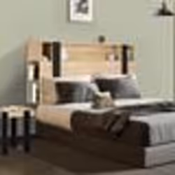 IDMARKET Tête de lit sur pied PHOENIX 160 cm avec rangements bois et noir