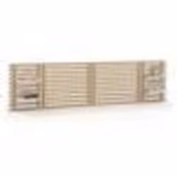 IDMARKET Tête de lit suspendue en lattes AVA 240 cm bois clair et étagères blanches