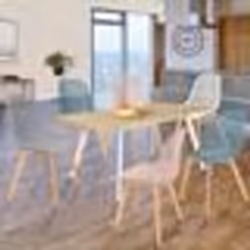 IDMARKET Lot de 6 chaises MANDY mix color pastel rose blanc gris clair x2 bleu x2