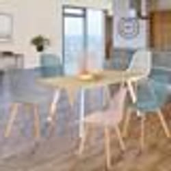 IDMARKET Lot de 6 chaises MANDY mix color pastel rose blanc gris clair x2 bleu x2