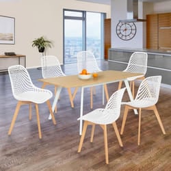 IDMARKET Lot de 6 chaises de salle à manger MANDY scandinaves blanc