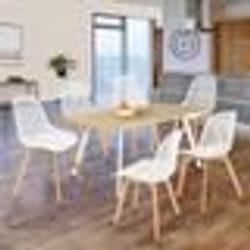IDMARKET Lot de 6 chaises MANDY blanches pour salle à manger