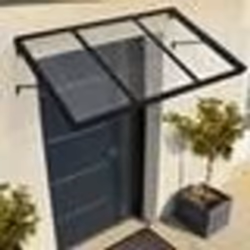 IDMARKET Auvent de porte marquise dentrée JOSY noir 90 x 140 CM verrière