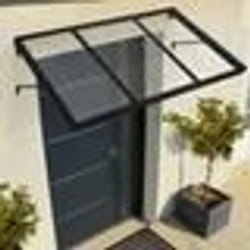 IDMARKET Auvent de porte marquise dentrée JOSY noir 90 x 140 CM verrière