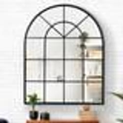 IDMARKET Miroir verrière arche design industriel 80x100 cm