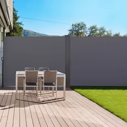 IDMARKET Paravent extérieur rétractable double 180 x 800 CM gris anthracite store latéral