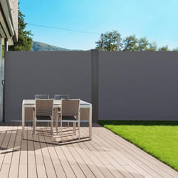 IDMARKET Paravent extérieur rétractable double 180 x 800 CM gris anthracite store latéral