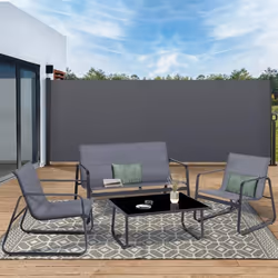 IDMARKET Paravent extérieur rétractable 180 x 500 CM gris anthracite store latéral