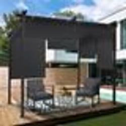 IDMARKET Pergola édition spéciale toit rétractable 3x3 M et 4 stores gris anthracite